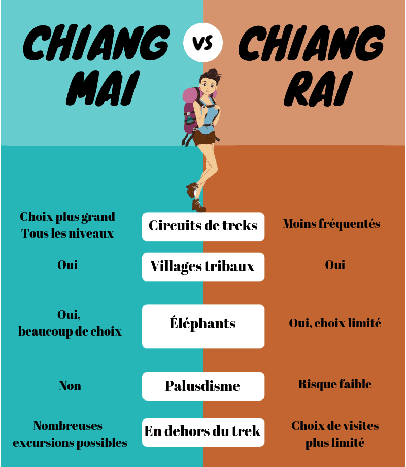 Infographie trek chiang mai ou chiang rai